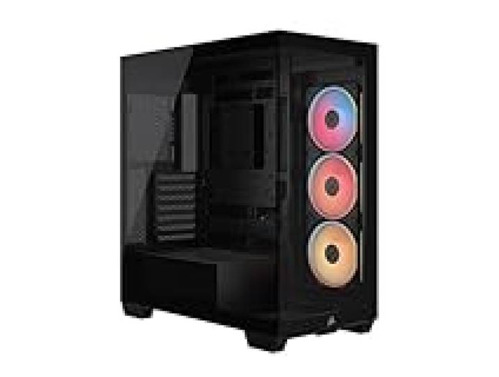 CORSAIR 3500X LX-R RGB Boîtier PC Mi-Tour avec Vitre Panoramique – 3 Ventilateurs RGB LX120-R Préinstallés, Comprend System Hub, Peut Accueillir Jusqu'à 10 Ventilateurs de 120 mm – Noir