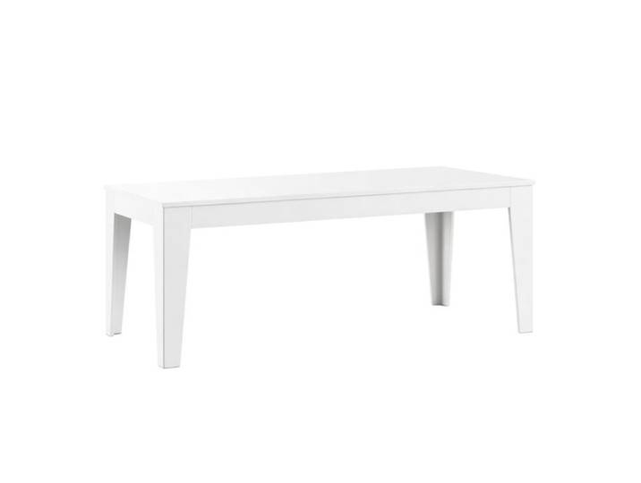 Table de repas 160cm laqué blanche pieds biseautés design - CARAT