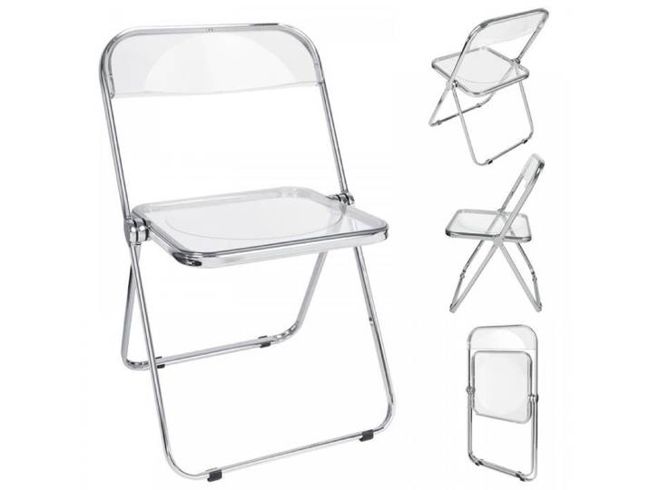 KEDIA Ensemble Table et Chaise Pliable 46*46*75cm Transparent Acrylique Grande Capacité de Charge Facile à Nettoyer