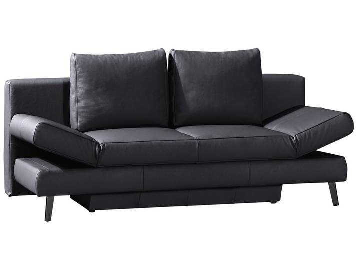 Novel Schlafsofa LAVINIA, schwarz, Leder