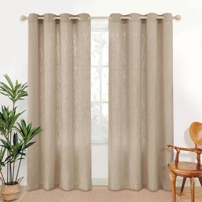 Awesome Home Linen Texture Light Filtering Grommet Panel Pair