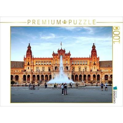 CALVENDO Puzzle Plaza de Espana am Abend | 1000 Teile Lege-Größe 64 × 48 cm Foto-Puzzle für glückliche Stunden