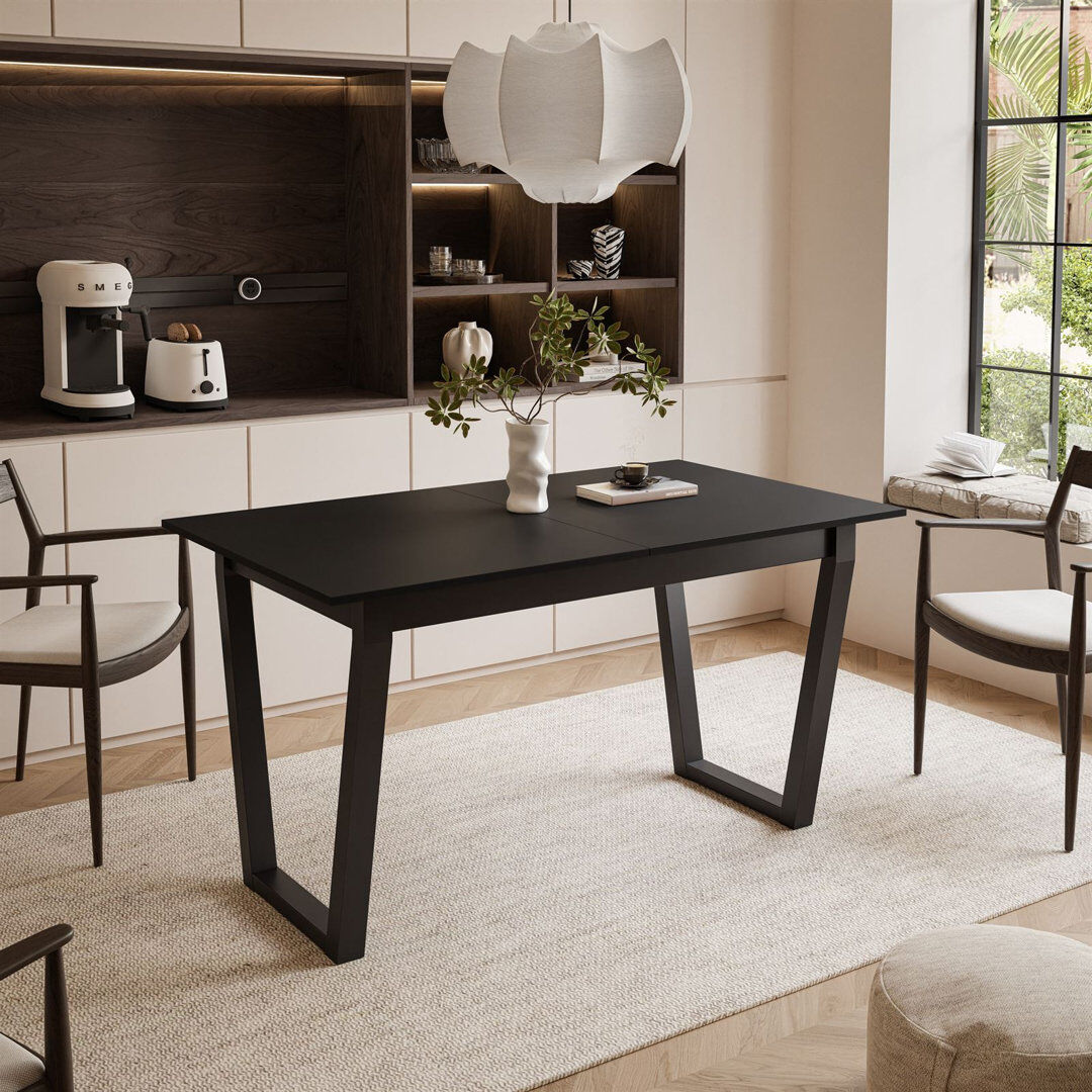 Metro Extendable table ARTON II 140 cm, "V" legs Black/Black