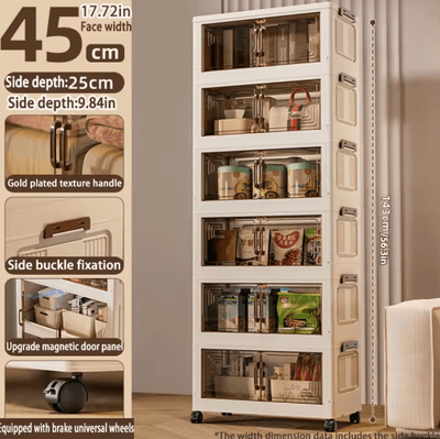 Inspire Picks Multifunction Folding Storage Cabinet Dustproof Portable Wardrobe Organizer 45cm 6 Layers