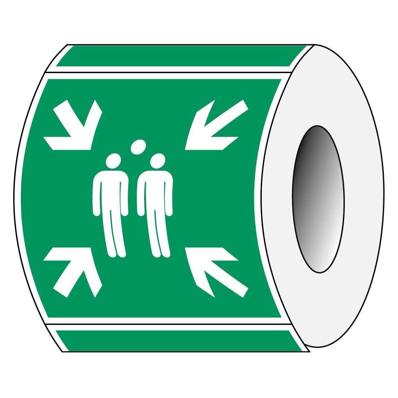 Brady ISO 7010 PIC E007 B-7541 ISO Sicherheitskennzeichnung - Sammelstelle Laminierter Polyeste (PIC E007-100X100-PE-ROLL/1)
