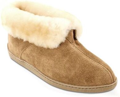 Minnetonka Sheepskin Ankle Boot - Mens 12 Tan Slipper Medium