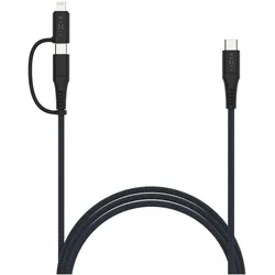Fixed Universal Nylonkabel 3in1 2m 60W (2 m, USB 2.0, 60 W), USB Kabel