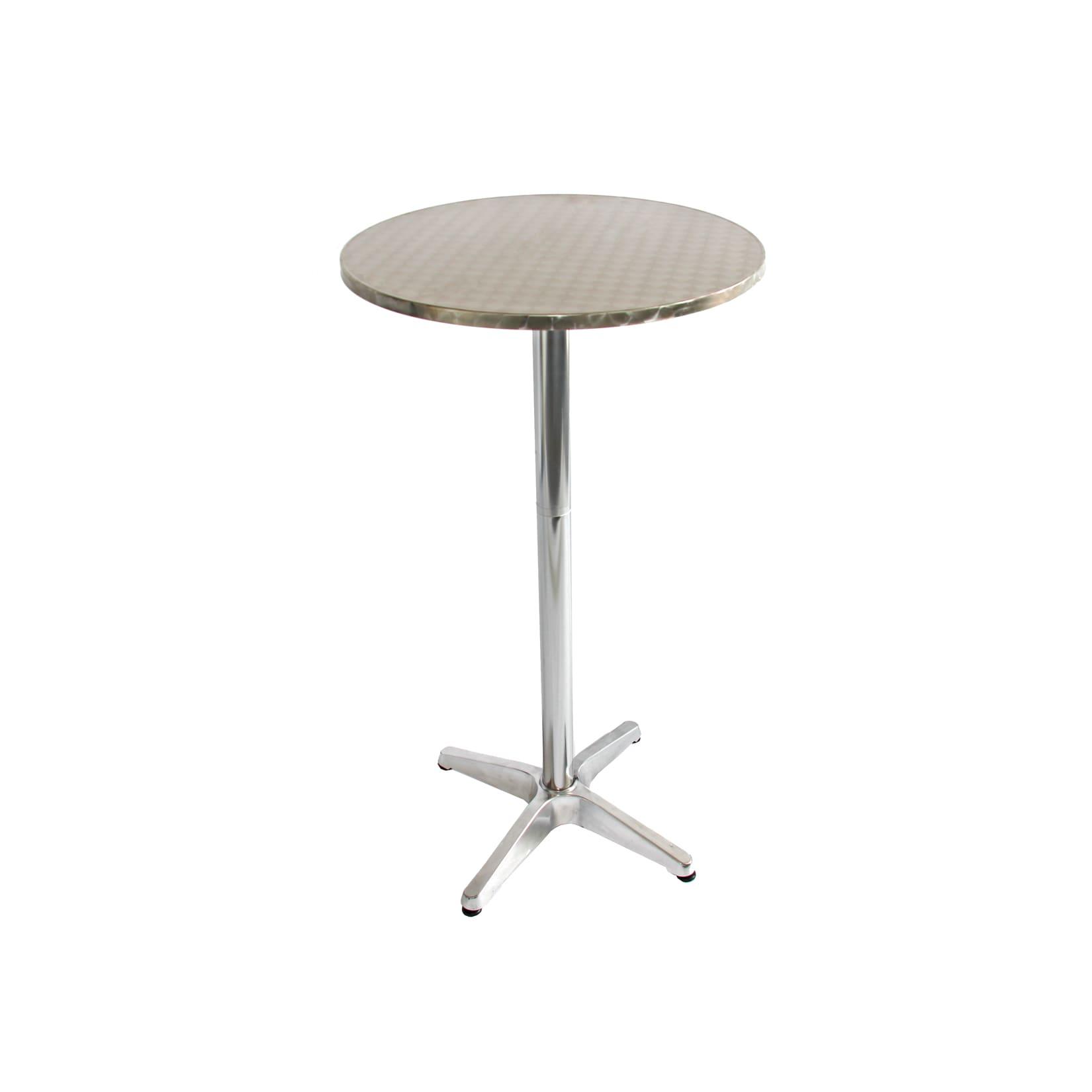 Alu-Stehtisch höhenverstellbar 70/110cm, Ø=60cm ~ klappbar, Fuß mit Betoneinguss