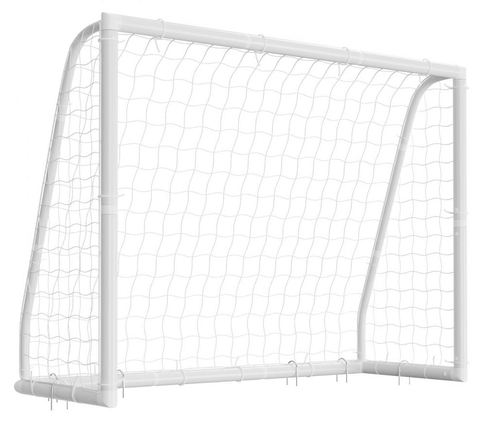 Tragbares Fußballtor - 244 x 182 cm - Weiß - PVC-Rohre - PE-Netz