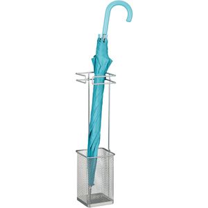 Relaxdays Schirmständer silber, Höhe 52,5 cm, Mesh