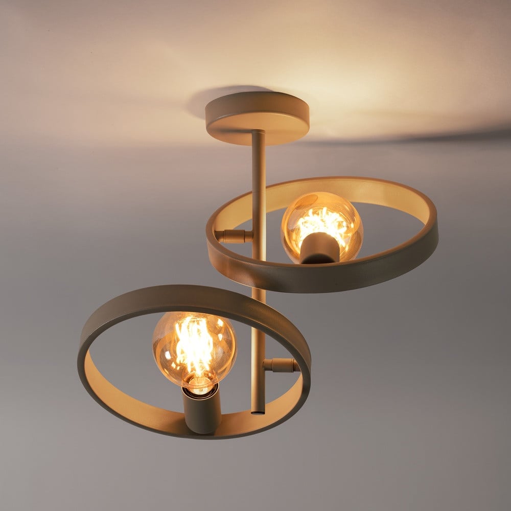 Lyora Ringen plafondlamp Hover zand - 2x E27 - Beige aluminium