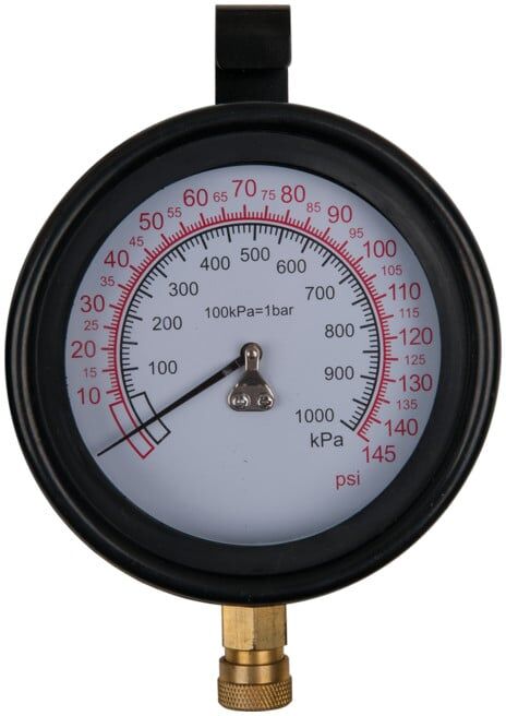KS Tools Manomètre Ø 100,0 mm, 0 - 10 bar avec raccord rapide 1/4