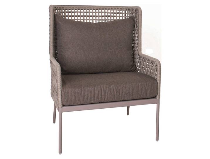 Stern GRETA Lounge-Sessel Aluminium champagner mit Kordel ecru