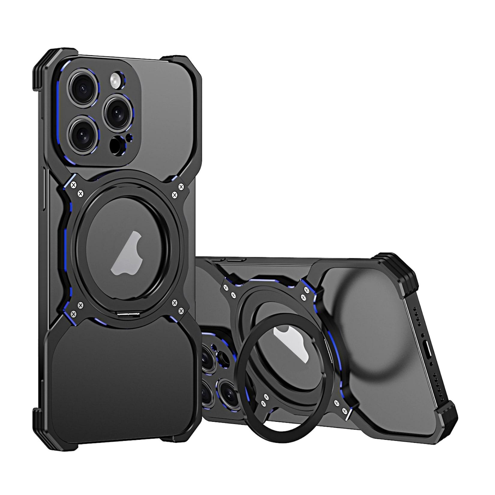 Für Apple iPhone 16 Pro Max Metall Hülle Mechanischer MagSafe Ring Kameraschutz
