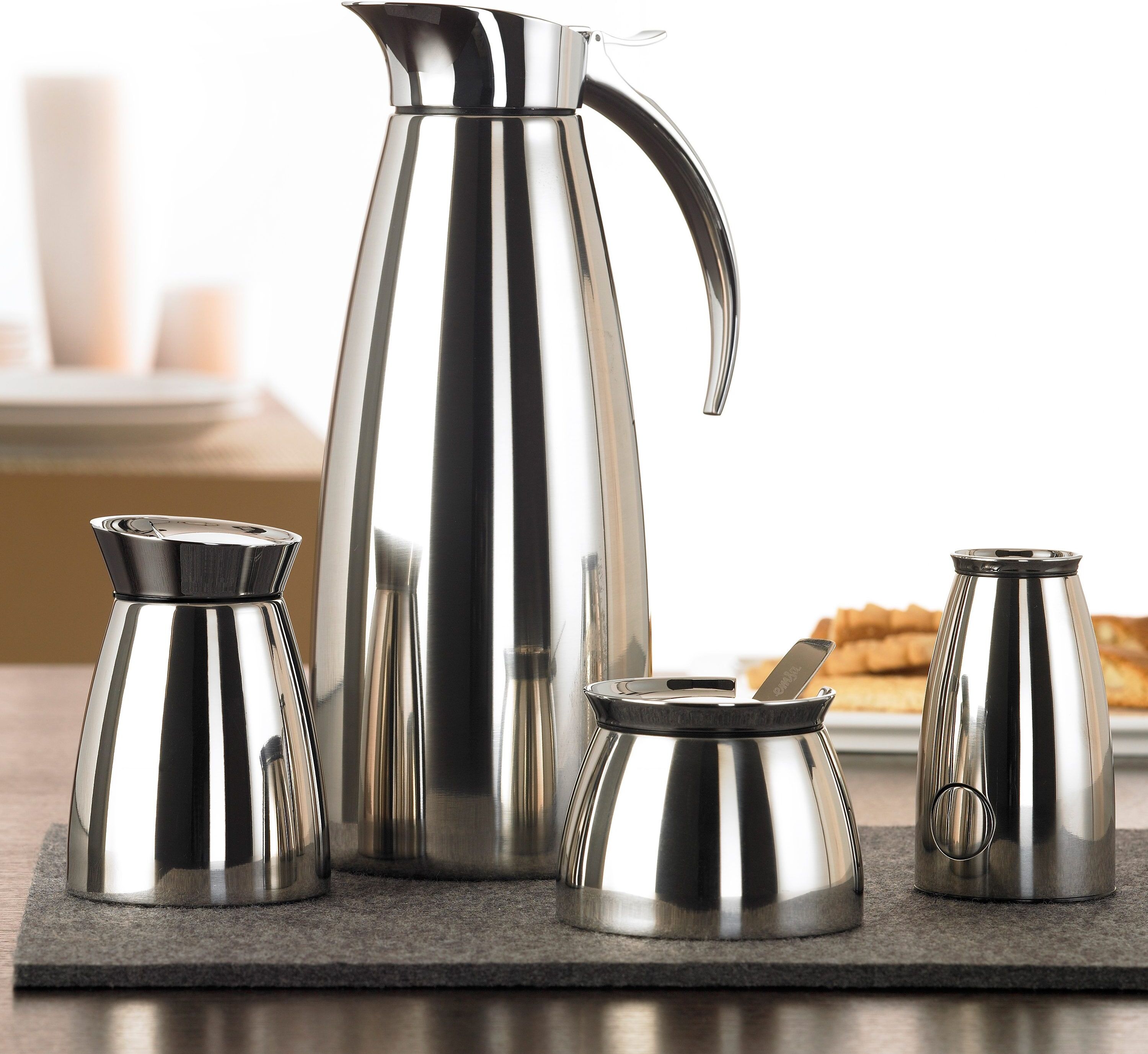 Isolierkanne EMSA "Eleganza", silber (silberfarben), 1,3 l, Edelstahl, Kannen, Isolierkanne