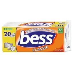 Bess Toilettenpapier »Classic« 3-lagig 20 Rollen (1 Pack à 20 Rollen) weiß
