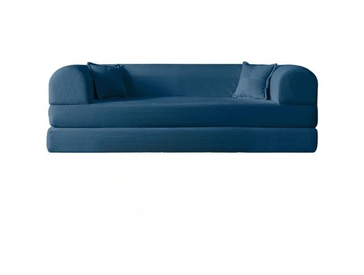 Bettsofa Legom Eco Blau Gerippter Plüschstoff B 190 T 90 cm - Bettsofa