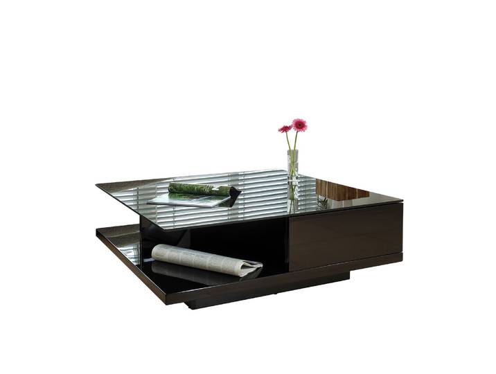 SalesFever Couchtisch mit Glasplatte - hochglanz lackiert
