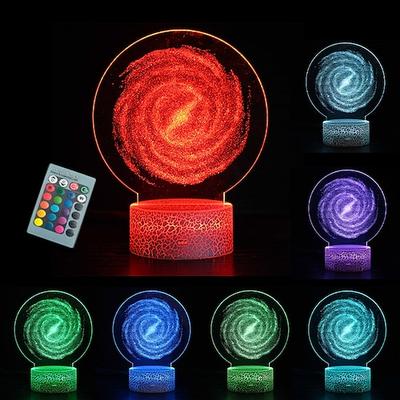 Sonnensystem 3D optische Täuschung Beistelltischlampe Universum Weltraum Galaxie Nachtlicht für Kinderzimmer Dekor Licht Geschenk für Jungen und Mädchen