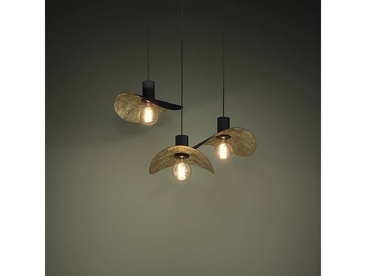 Suspension B 55 x 150 x 55cm Doré/Noir acier thermolaqué E27