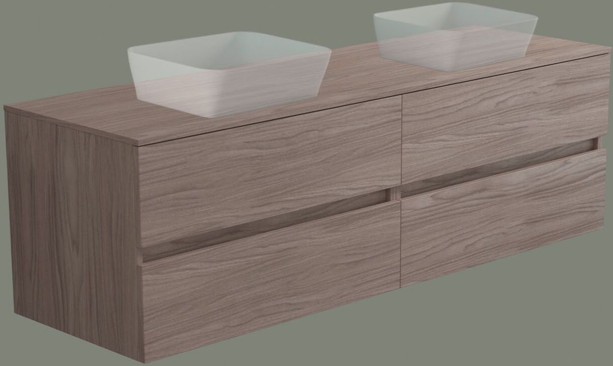 progettobagno Evo 54 Walnuss Vision Doppel-Waschtischkonsole 180 cm