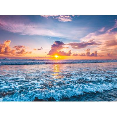 Fototapete PAPERMOON "Ocean Sunset Beach", bunt, B:3,5m L:2,6m, Vlies, Tapeten