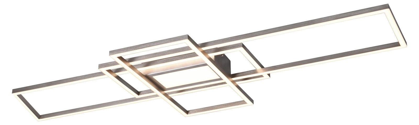 Trio Leuchten Irvine LED-plafondlamp, dimbaar, zilver/grijs, B: 105 cm, D: 42 cm, H: 7 cm