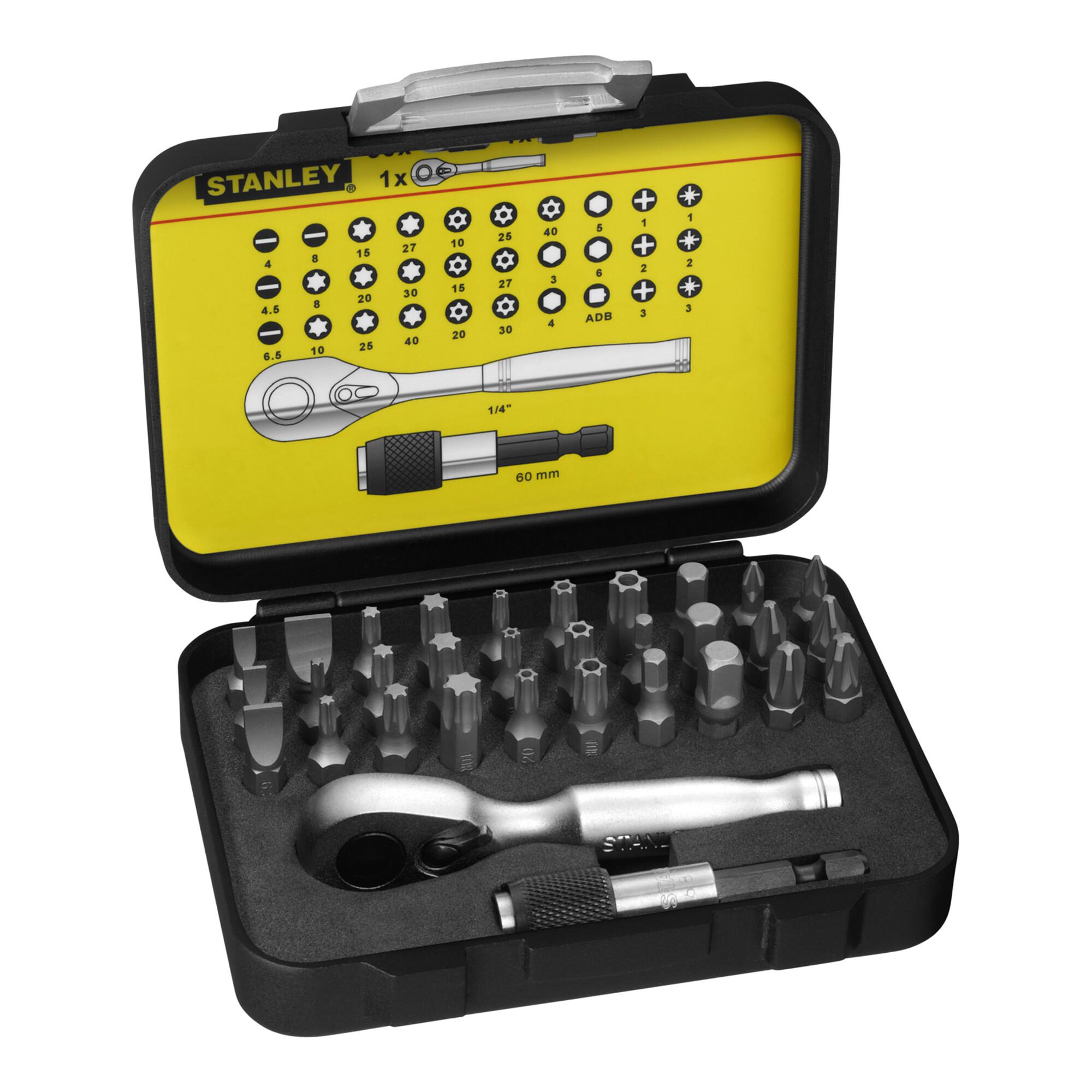 Stanley 1/4"Bit-Satz, Umschaltknarre, 32-teilig (1-13-904)