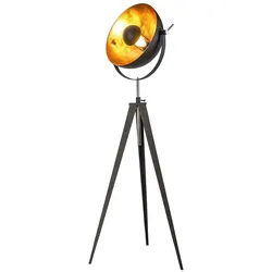 Stehleuchte Stehlampe Wohnzimmerlampe Höhenverstellbar Gold Metall H 151,8 cm