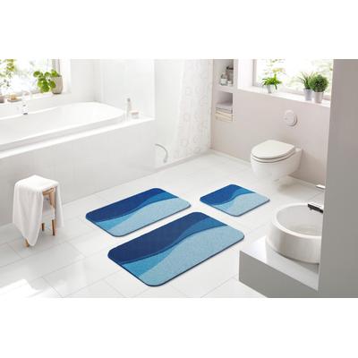Badematte LINEA DUE "Flash", blau, H:18mm, Polyacryl, Badematten, Badematte