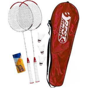 Best-Sporting Badmintonschläger 260 XT, 6-teiliges Set, 2 Schläger, 3 Bälle & Transporttasche