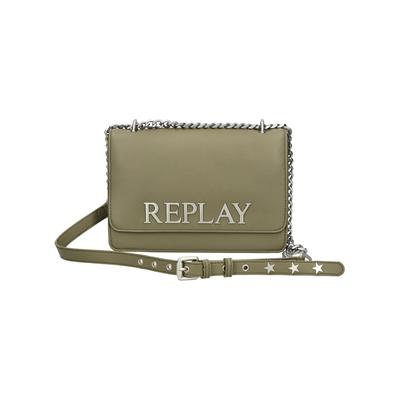 Umhängetasche REPLAY "Replay Taschen Lederimitat", Damen, Gr. onesize, grün (olive), Lederimitat, Taschen Umhängetasche