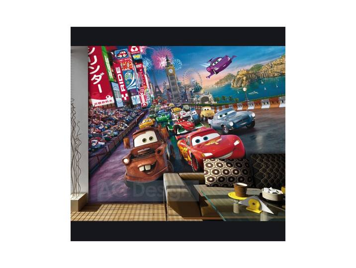 Papier Peint Xxl Intisse Cars Disney H 270 Cm L 360 Cm