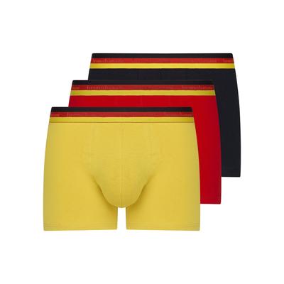 Retro Pants BRUNO BANANI "Golden Goal", Herren, Gr. L, rot (schwarz, rot, gold), Obermaterial: 93% Baumwolle, 7% Elasthan, unifarben mit Farbeinsätzen, körpernah, Unterhosen, mit mehrfarbigem Bund
