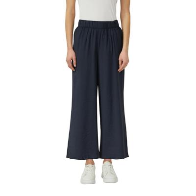Culotte S.OLIVER, Damen, Gr. 34, N-Gr, blau (navy), Web, Obermaterial: 84% Viskose, 16% Polyamid, unifarben, weit 7/8-Länge, Hosen Culotte, weite Passform, fließende Qualität