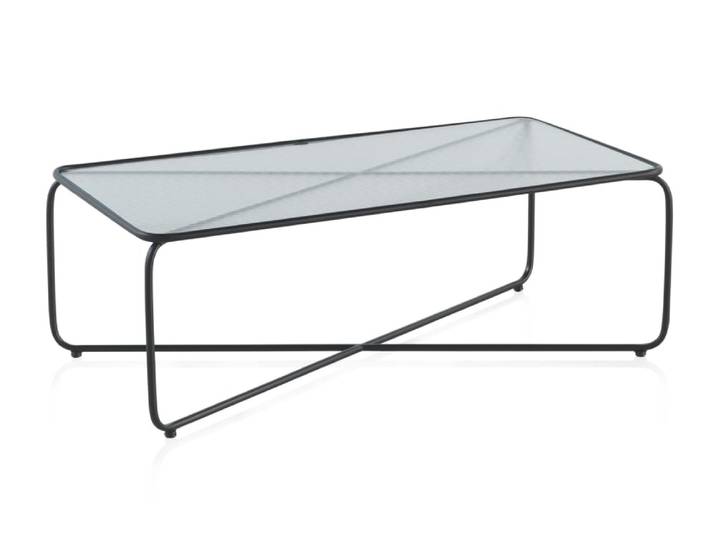 Table basse en métal avec verre