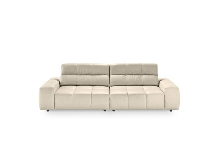 Musterring Marlo Ledersofa mit Sitztiefenverstellung - Leder Vicenza white Modern, Zeitlos