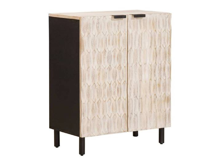 vidaXL Kommode 60 x 33 x 75 cm Kommode Sideboard Weiße gewaschene Oberfläche 60x33,5x