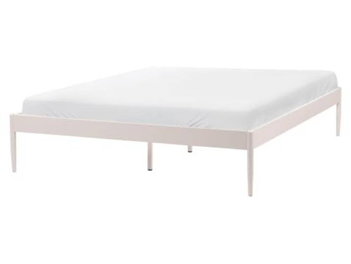 Beliani Metallbett mit Lattenrost 160 x 200 cm Hellbeige modern Industrie-Design Vaurs