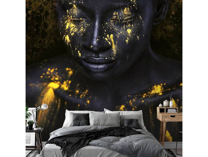 Papier peint intissé Bathed in Gold 150 x 105cm 150 x 105 cm