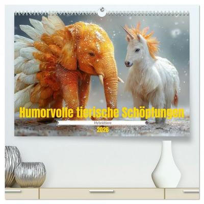Humorvolle tierische Schöpfungen - Hybridtiere (hochwertiger Premium Wandkalender 2026 DIN A2 quer), Kunstdruck in Hochglanz