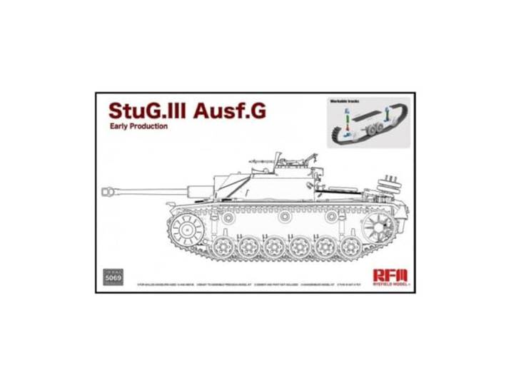 Rye Field Model - Model Panzer Stug. III Ausf. G Early Production with Workable Track Links 5069 1/35. Modelbouw Tank Promo