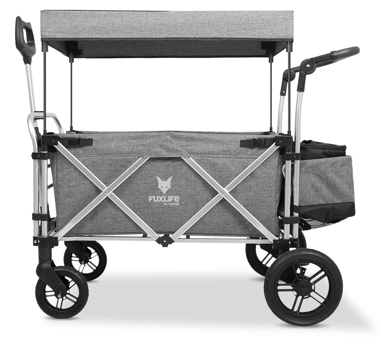 Fuxtec Bollewagen FX-CTL900 Premium Grijs - Inklapbare kinderwagen met zonnedak en geïntegreerde koeltas