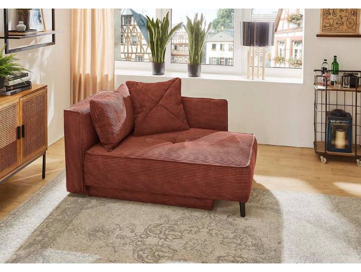 Jockenhöfer Gruppe Recamiere Rex, B: 155 cm, Liegefläche: 88x200 cm, optional mit Topper, mit Schlaffunktion, Bettkasten & Zierkissen, Federkern