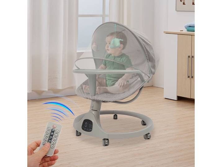 Berceau électrique pour bébé, berceau à bascule automatique, poussette musicale pour dormir, télécommande Bluetooth, 5 vitesses pour 0-18 mois