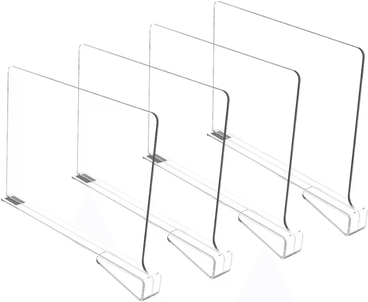Inspire Curations Transparent Closet Shelf Dividers For Wardrobe Organization 4pcs