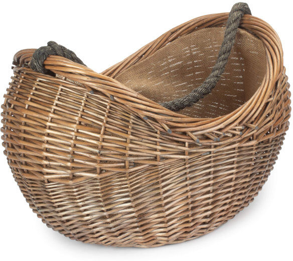 August Grove Wicker Rope Handled Carrying Basket Antique Wash