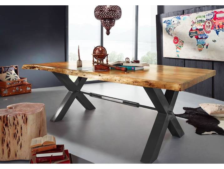 Esstisch Akazie 180x110x76 natur lackiert IRON LABEL #185