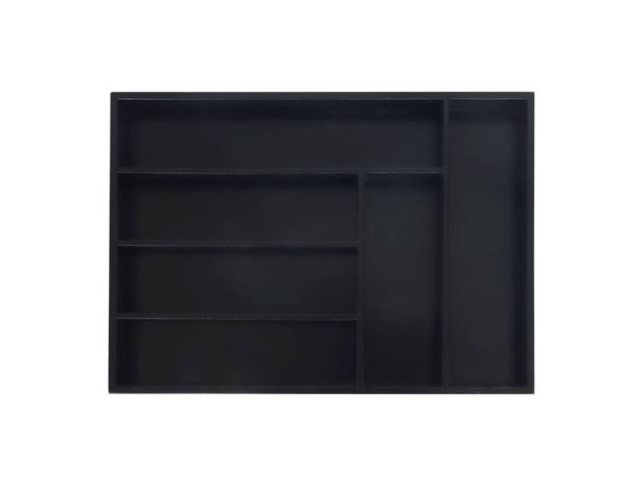 Besteckkasten Bambus Schwarz