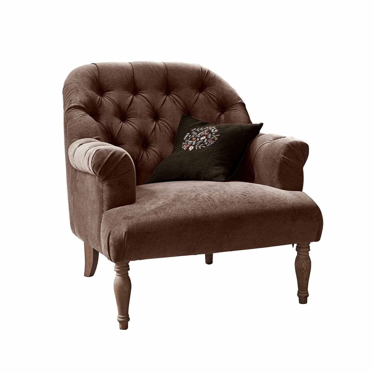 Loberon Shambrook Chesterfield fauteuil donkerbruin